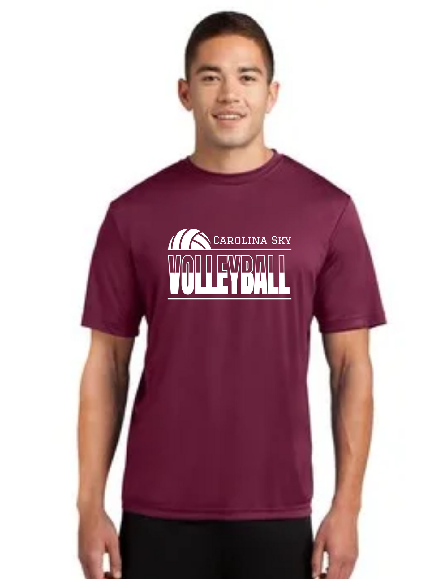 Carolina Sky "Volleyball Vibes" Short Sleeve Performance Tee