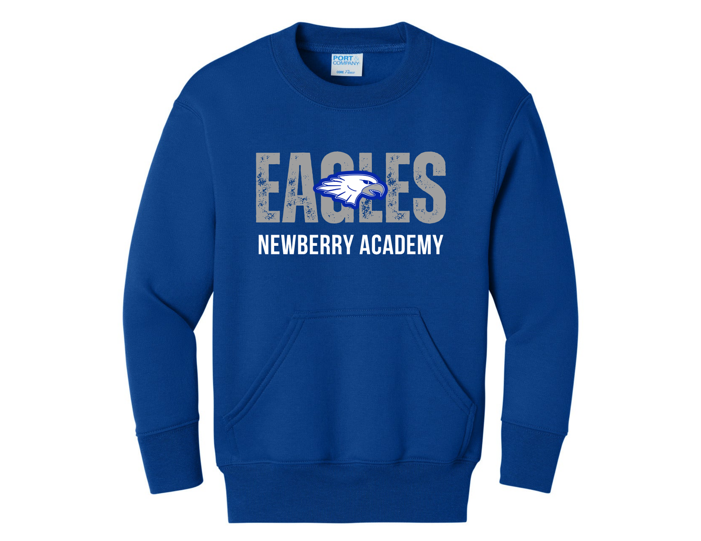 Eagles Royal Blue Crewneck Pocket Sweatshirt with Option