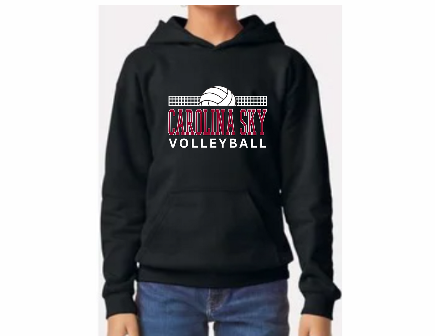 Carolina Sky "Net" Black Fleece Hoodie