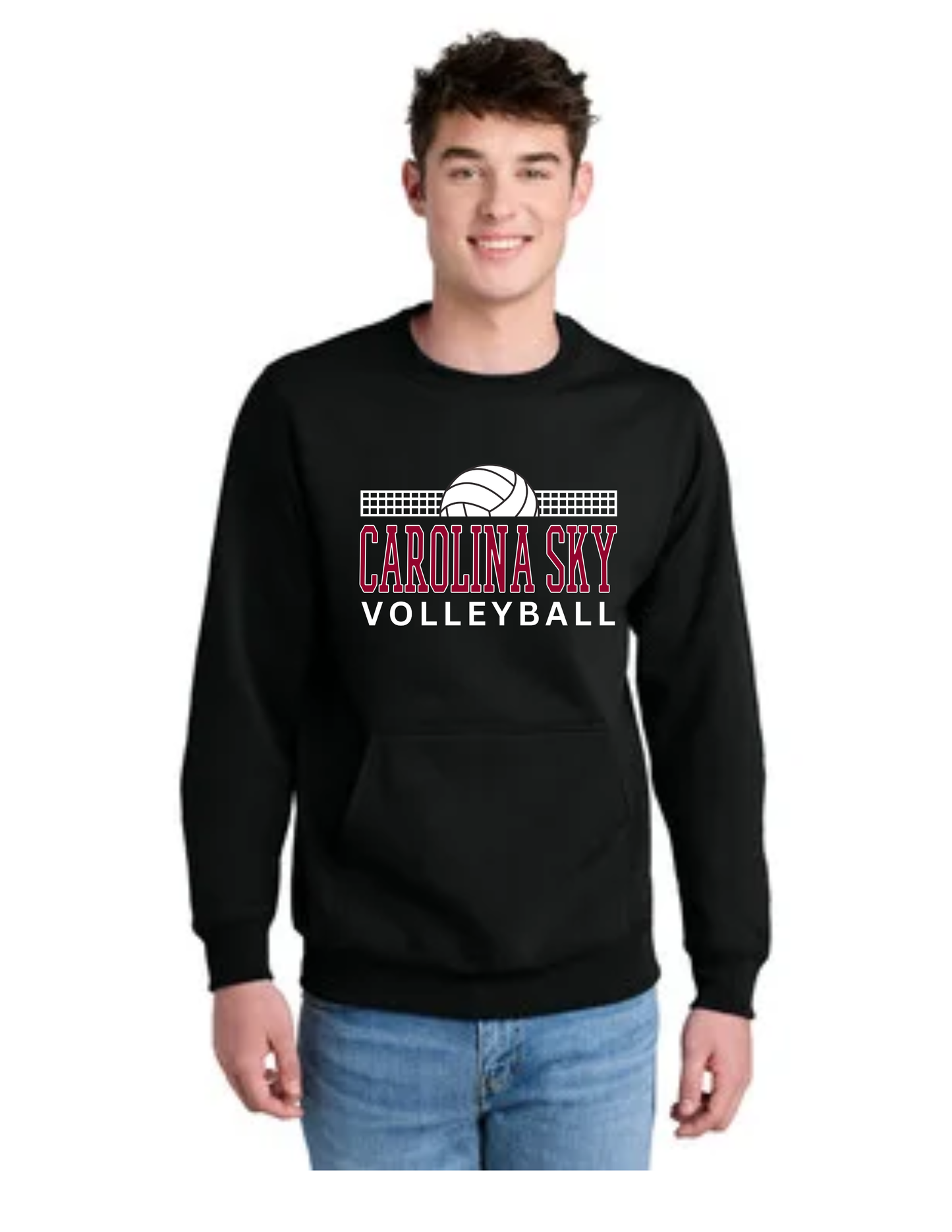 Carolina Sky "The Net" Pocket Crewneck Sweatshirt