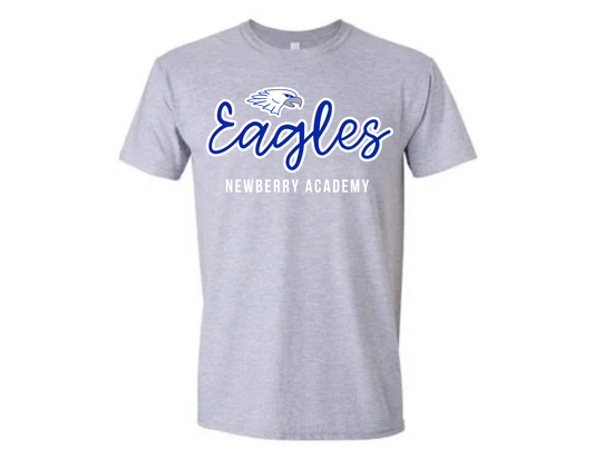 Cursive Eagles Gray Short Sleeve Tee