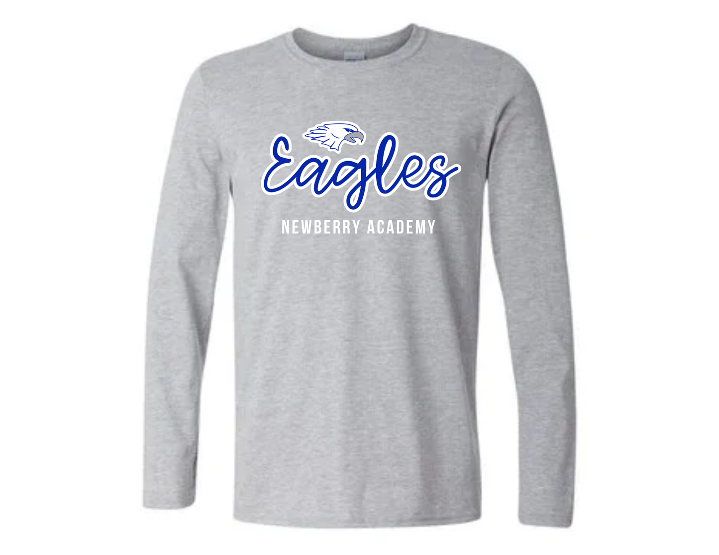 Cursive Eagles Gray Long Sleeve Tee