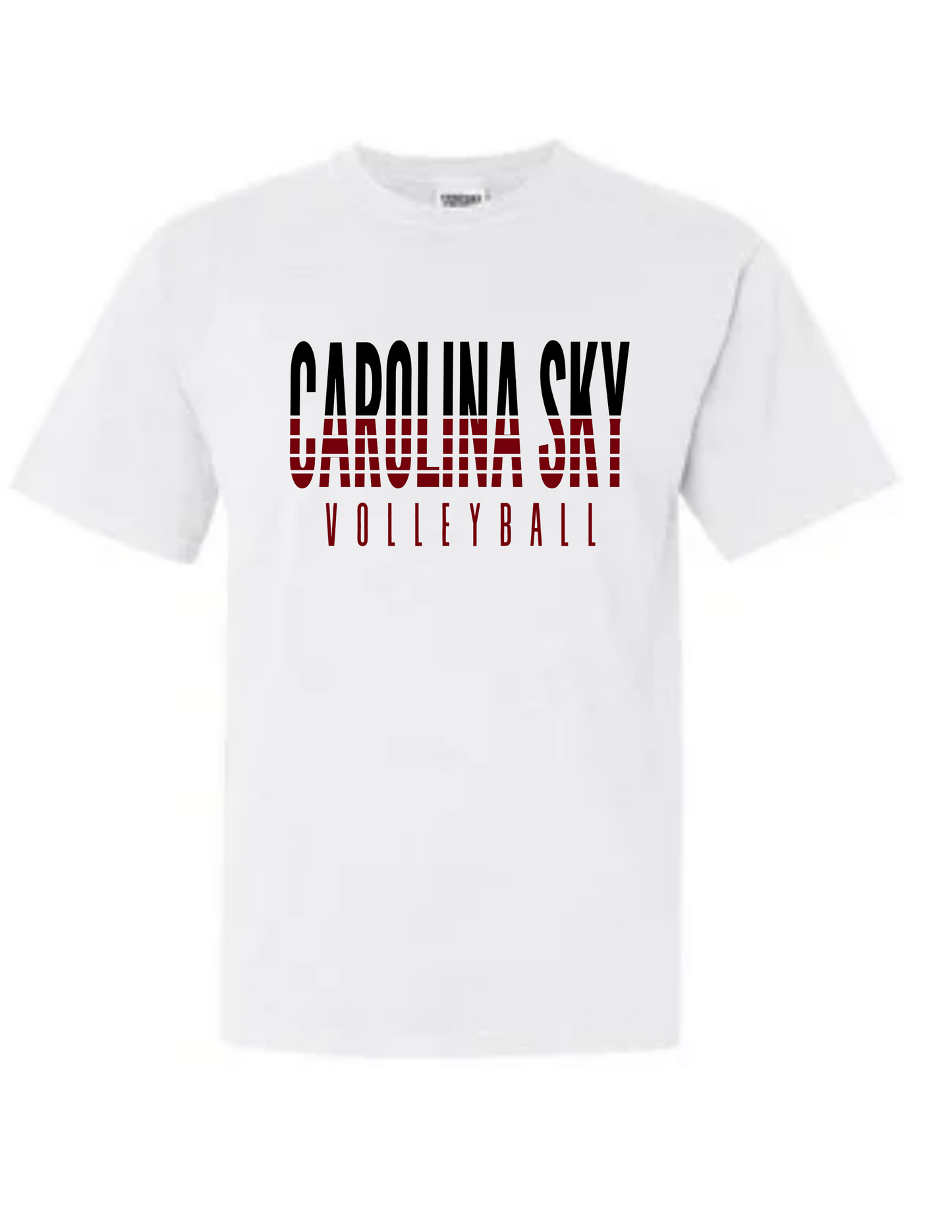 Carolina Sky "Lines" White Short Performance Sleeve Tee