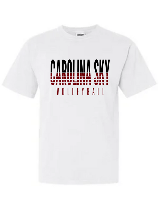 Carolina Sky "Lines" White Short Performance Sleeve Tee