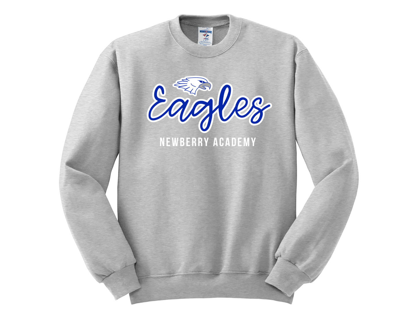Cursive Eagles Athletic Gray Crewneck Sweatshirt