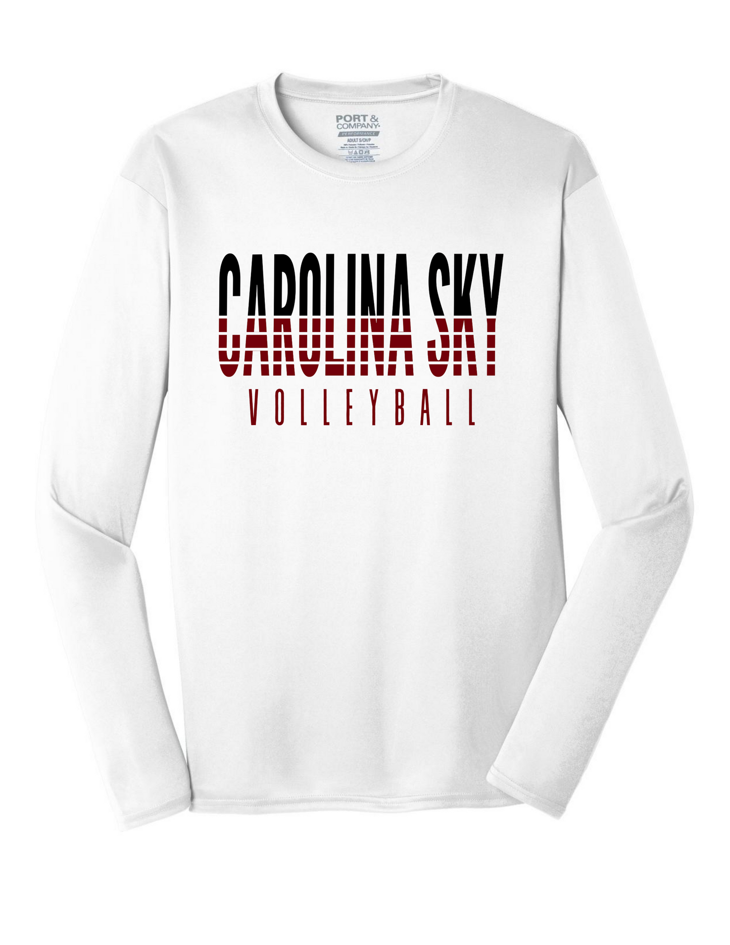 Carolina Sky "Lines" White Long Sleeve Performance Tee
