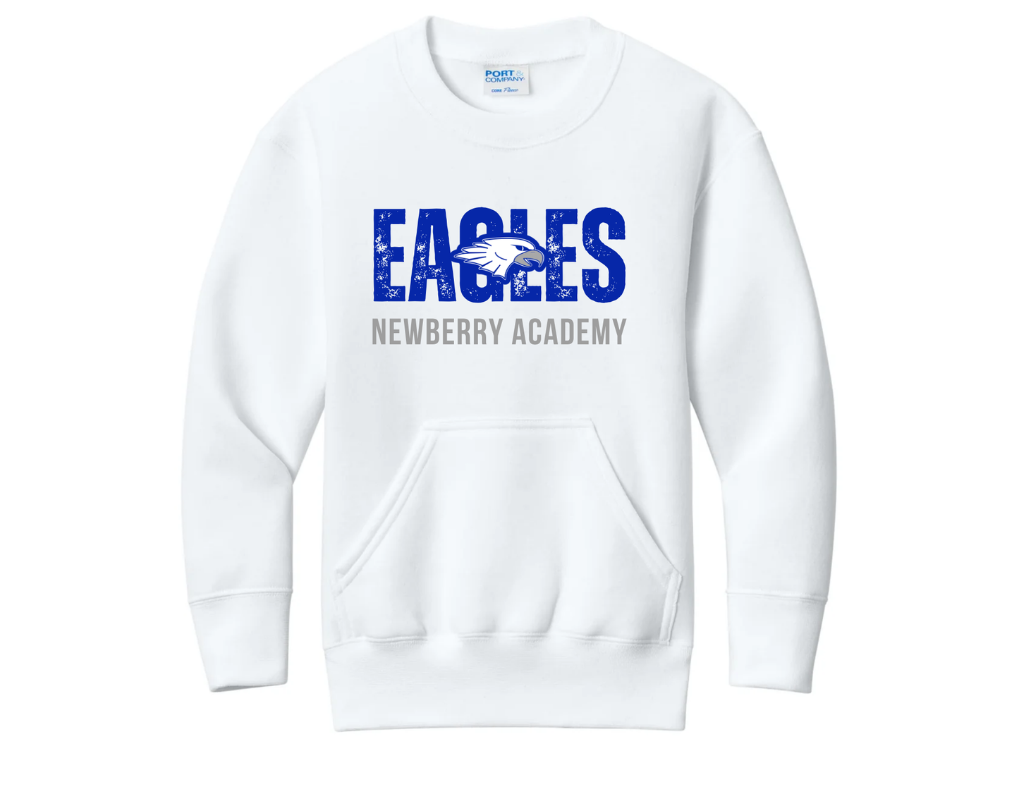 Eagles White Crewneck Pocket Sweatshirt