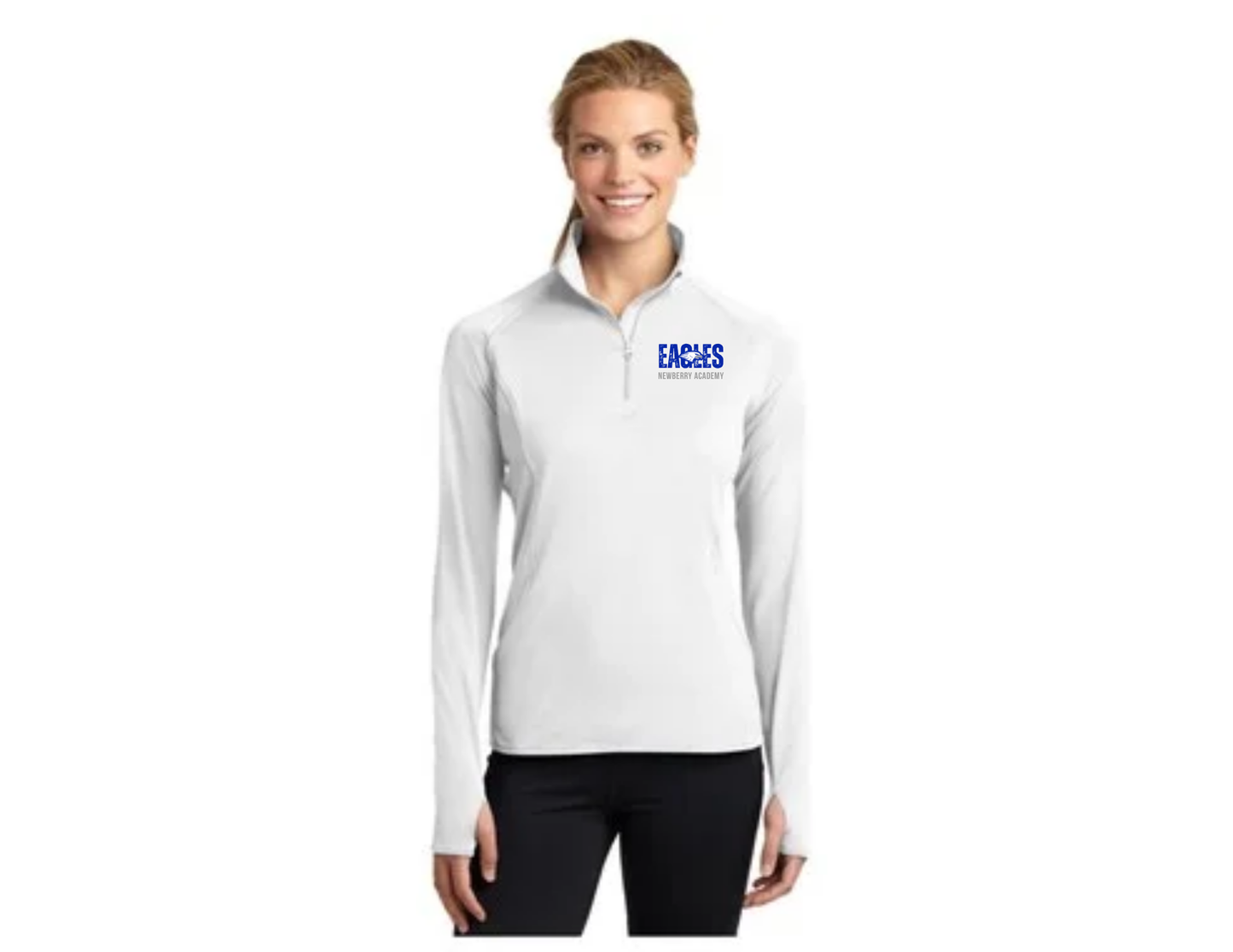 Eagles Women's White Sportwick Stretch 1/2 Zip