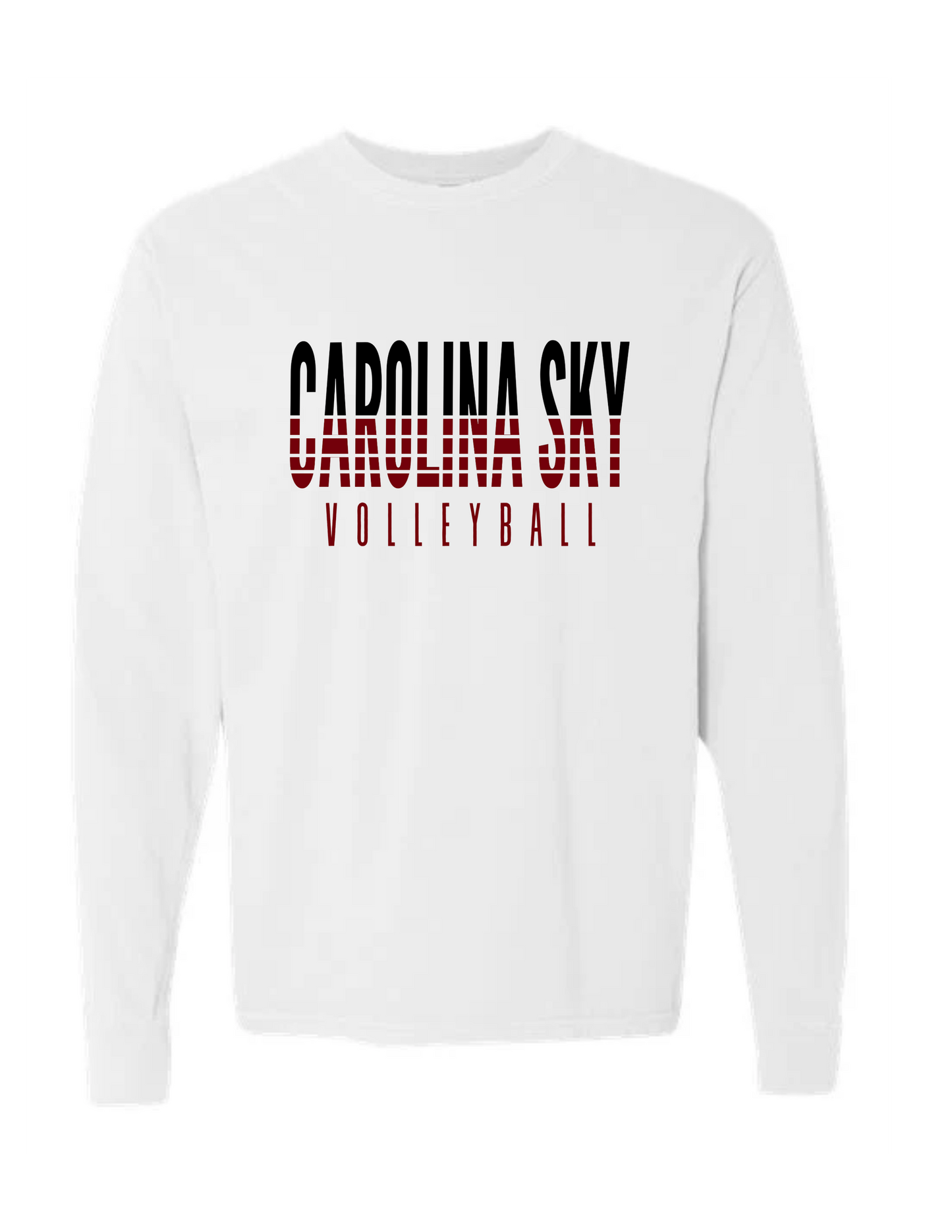 Carolina Sky "Lines" White Long Sleeve Tee