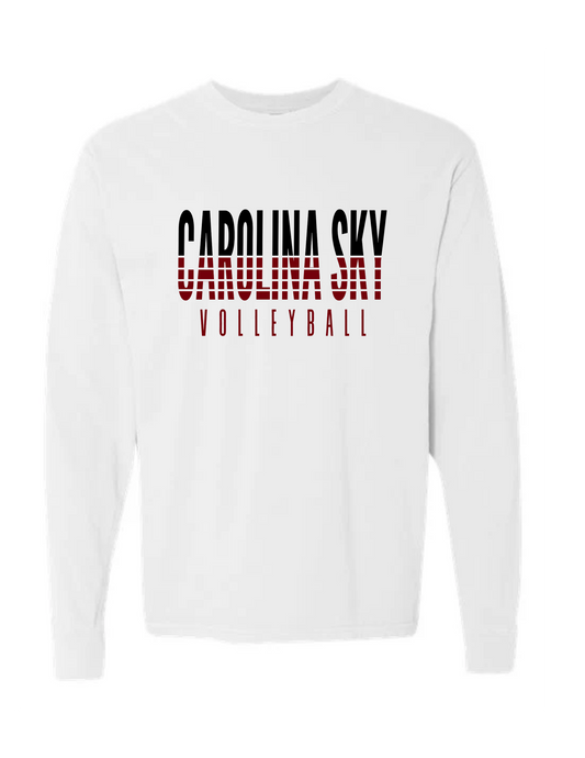 Carolina Sky "Lines" White Long Sleeve Tee