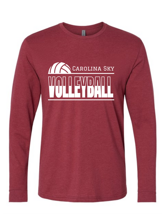Carolina Sky "Volleyball Vibes" Cardinal Long Sleeve Tee