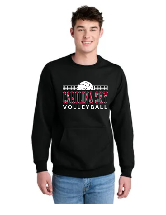 Carolina Sky "The Net" Pocket Crewneck Sweatshirt